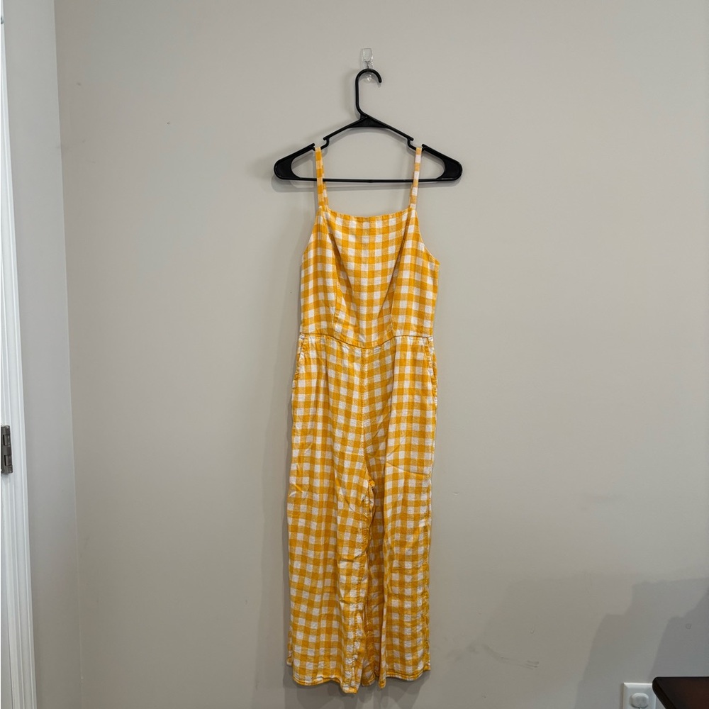 Old Navy Yellow Gingham Jumpsuit